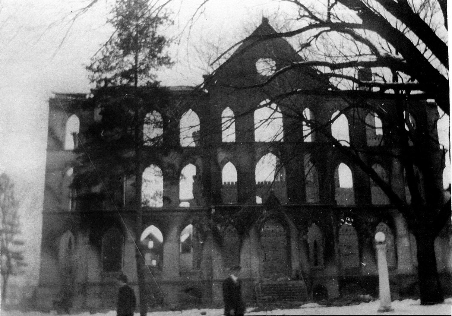A massive fire March 6, 1915, destroyed Old Main and other educational buildings on the University of Central Missouri campus, then known as the State Normal School, Second District.